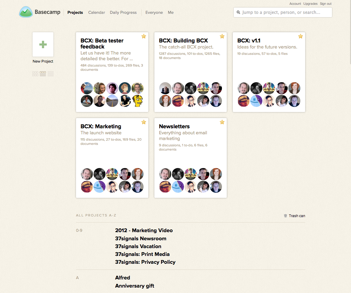 Basecamp 2 projects